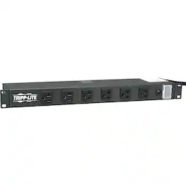 Eaton Tripp Lite Series 1U Rack-Mount Power Strip, 120V, 20A, L5-20P, 12 Outlets (6 Front-Facing, 6-Rear-Facing) 15 ft - Black