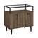 Left. Walker Edison - Rectangular Modern Steel / Tempered Glass Side Table - Slate Grey.
