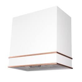 Akicon - 30 inches - Externally Vented - Wall Range Hood - White with Copper