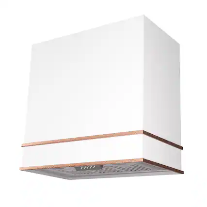 Front. Akicon - Akicon 30 in. Stainless Steel Range Hood with Powerful Vent Motor, 600 CFM, 3 Speed, Wall Mount, in White with Copper - White with Copper.