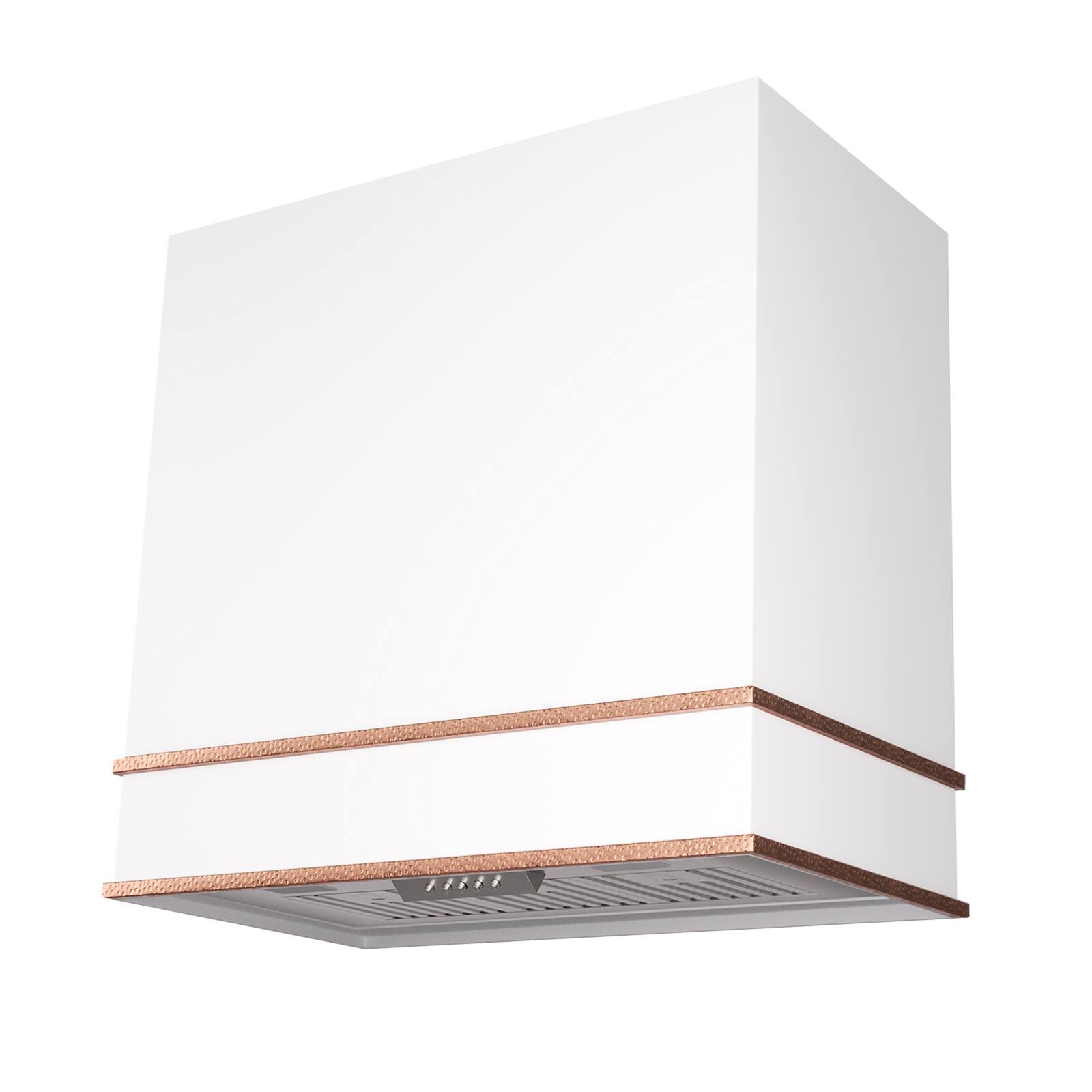 Front. Akicon - Akicon 30 in. Stainless Steel Range Hood with Powerful Vent Motor, 600 CFM, 3 Speed, Wall Mount, in White with Copper - White with Copper.