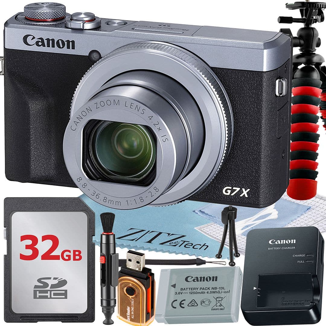 Canon - PowerShot G7 X Mark III Digital Camera with 32GB Card + ZeeTech Basic Bundle (International Version) - Silver