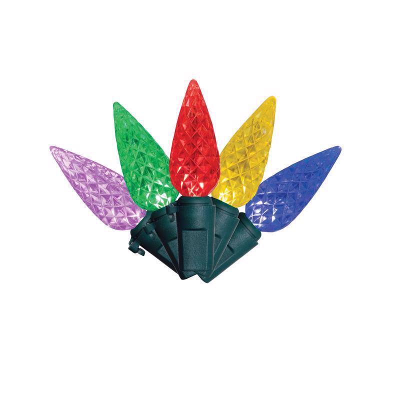 Angle. Celebrations - Celebrations Classic LED C6 Multicolored 100 ct String Christmas Lights 297 ft..