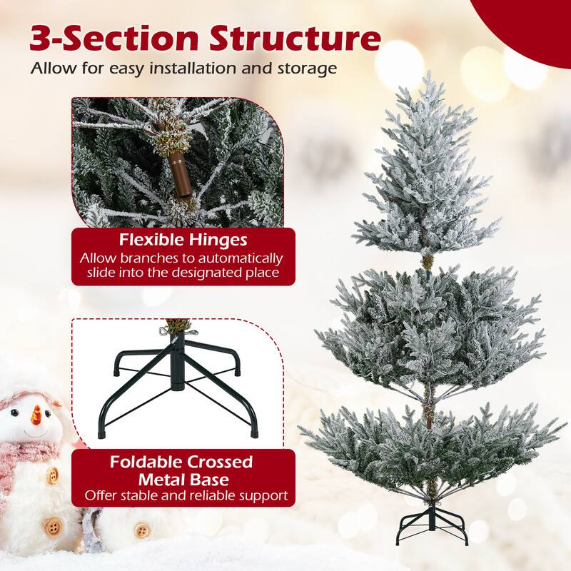 3-Section Structure  
Allow for easy installation and storage

Flexible Hinges  
Allow branches to automatically slide into the designated place

Foldable Crossed Metal Base  
Offer stable and reliable support