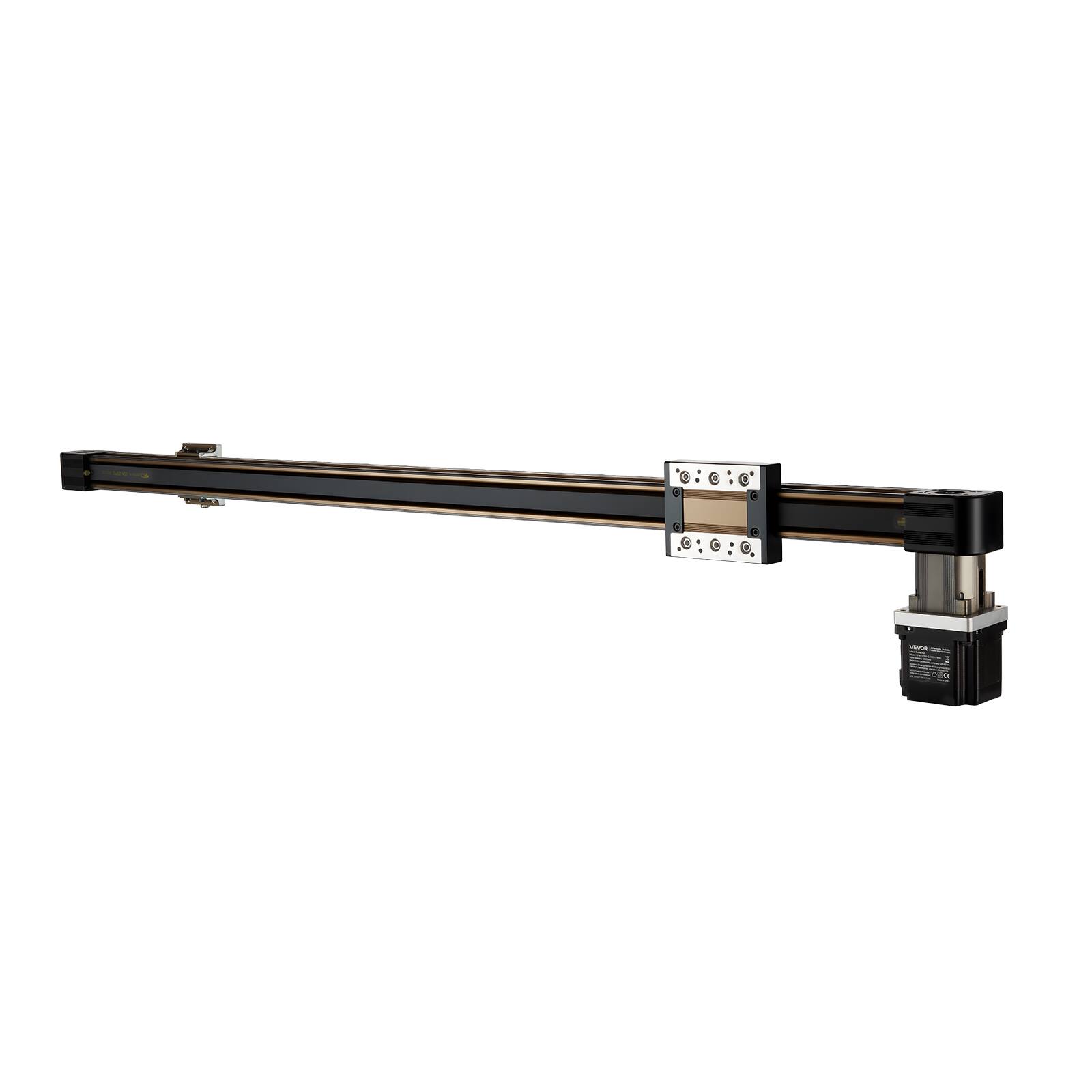 Alt View 5. VEVOR - Linear Guide Rail, Belt Drive, CNC Linear Motion Stage Actuator, with Nema34 Stepper Motor, 1300 mm Stroke Work Size - Silver.
