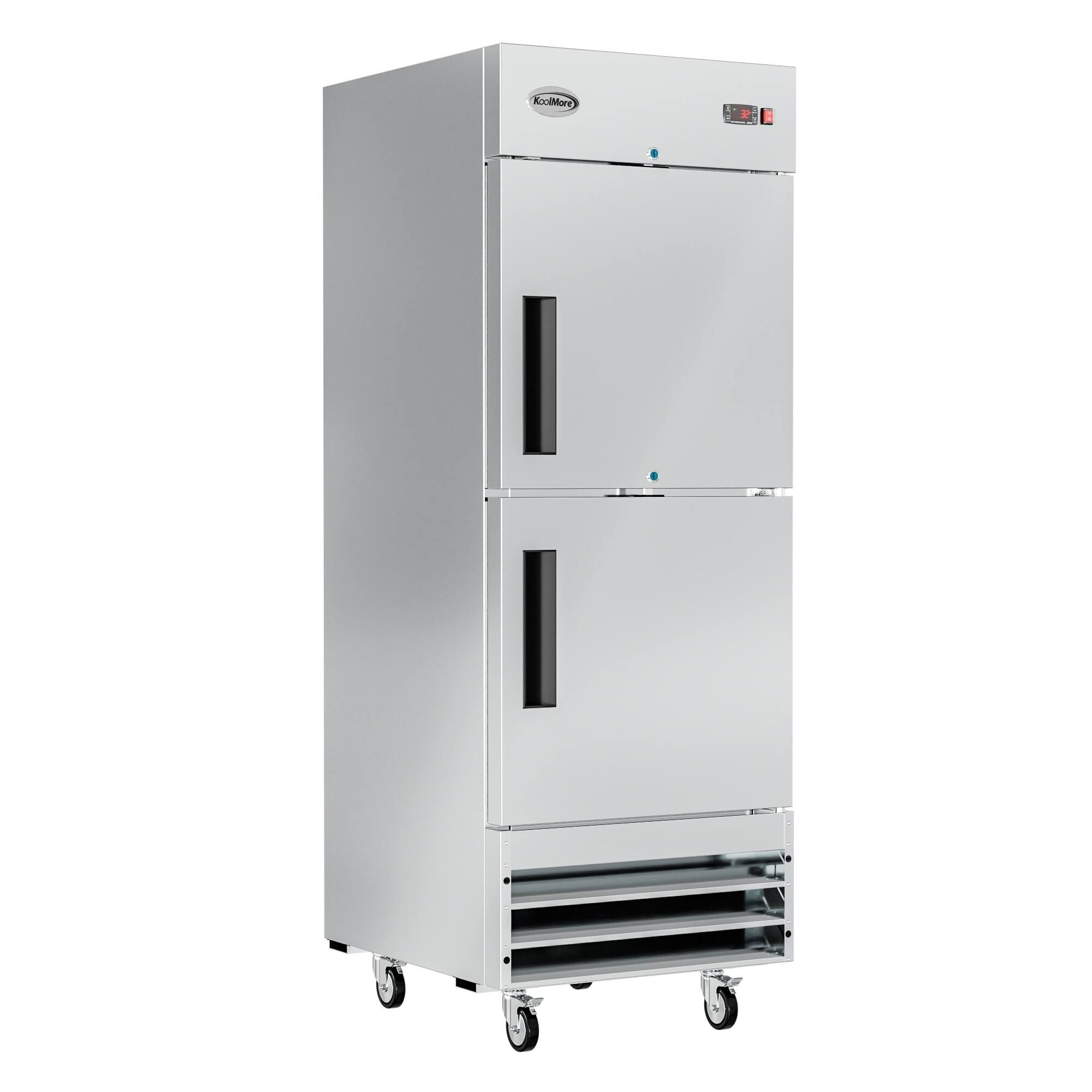 Angle. Koolmore - 29 in. Commercial Stainless Steel Solid Half Door Reach-In Refrigerator, 23 cu. ft. RIR-1D-SSHD - Stainless-Steel.