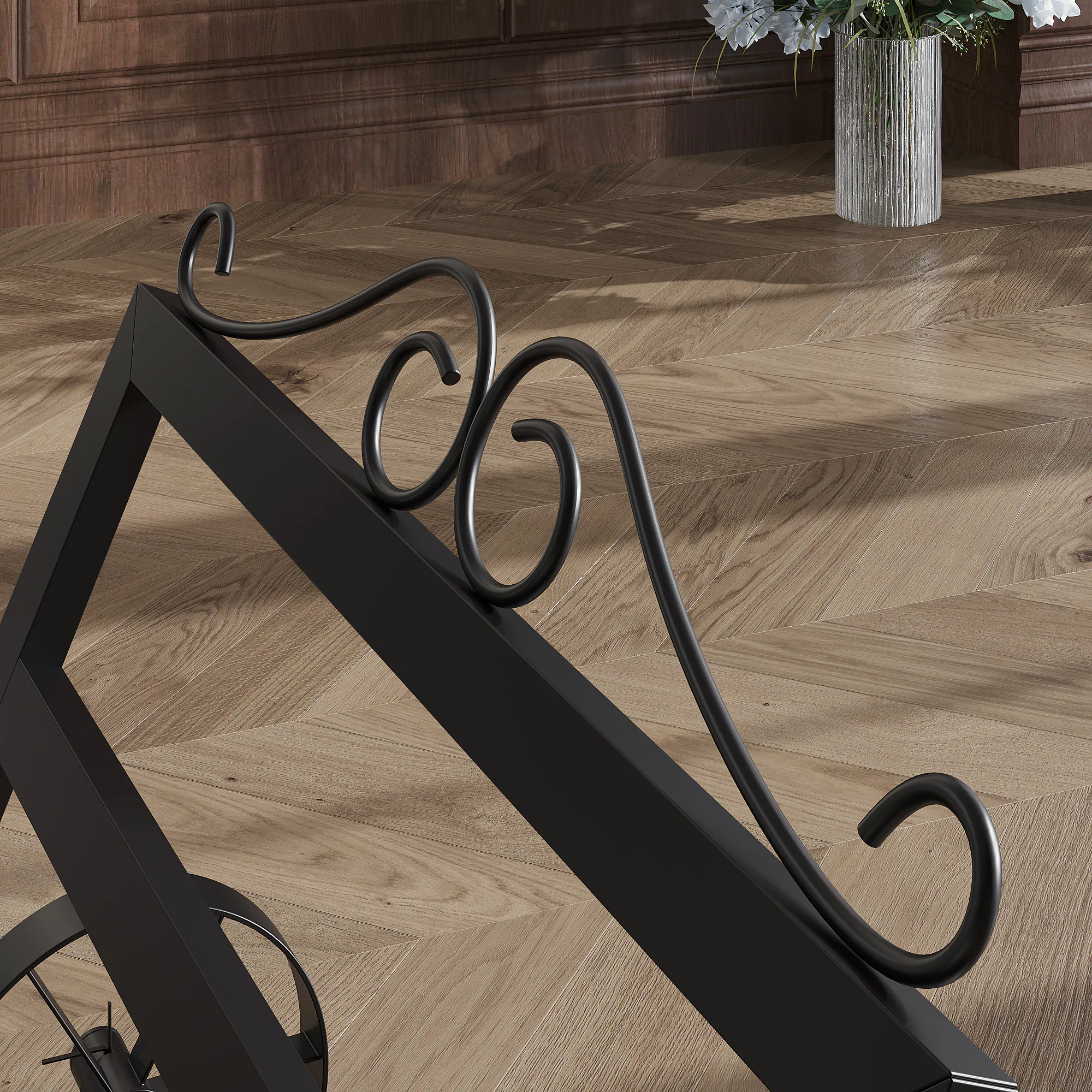 Alt View 9. Famapy - Heavy-Duty Firewood Rack with Wheels – 150 lbs Capacity, Indoor Outdoor Metal Log Holder Cart for Fireplace Storage - Black.