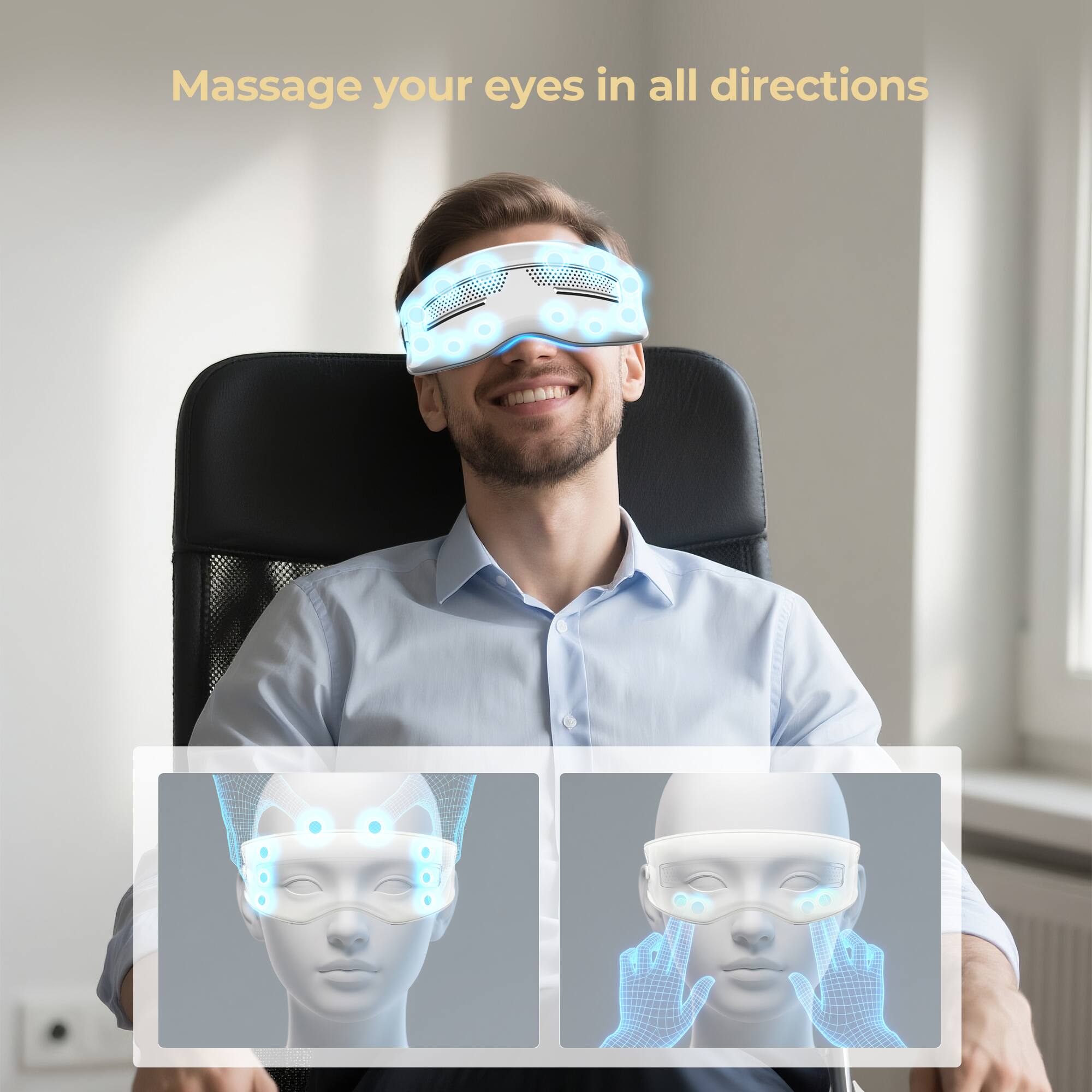 Massage your eyes in all directions