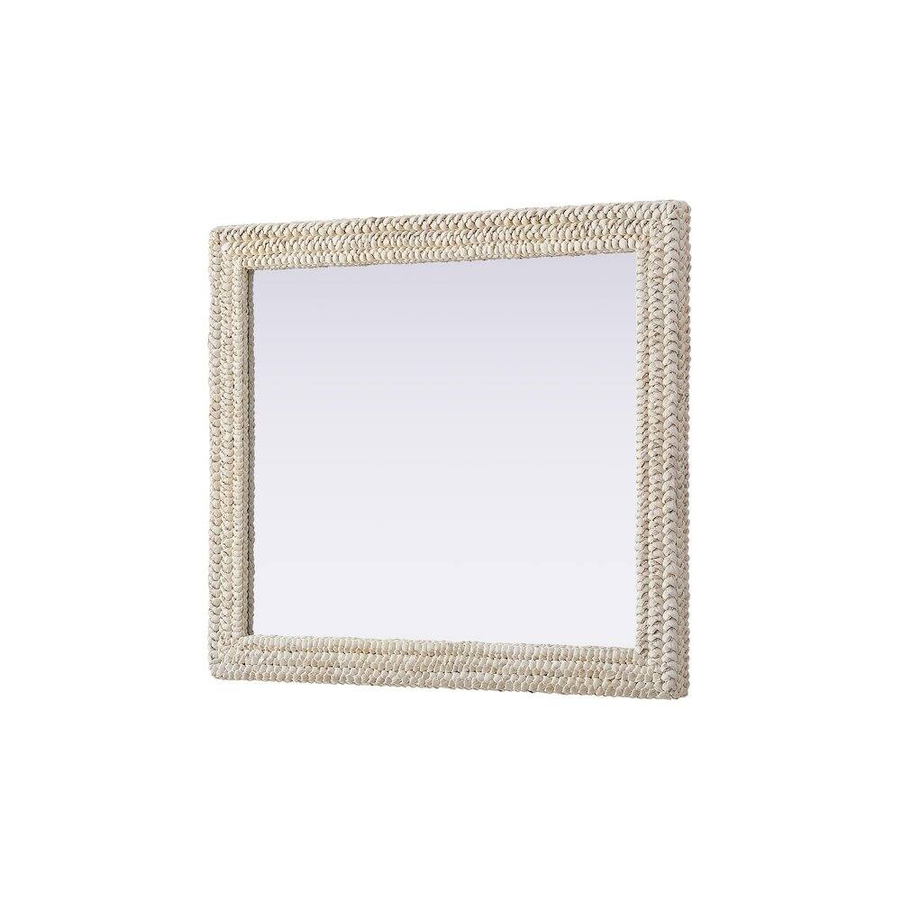 Alt View 1. Elegant Decor - Rectangle Cornhusk Mirror 36x42 in Linen White - Linen White.