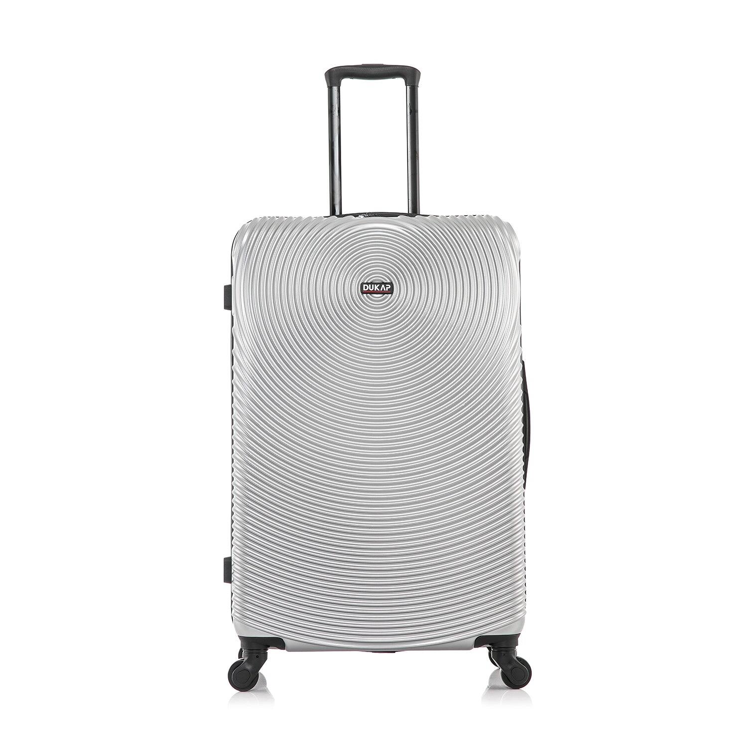 Angle. DUKAP - Inception Lightweight Hardside Spinner Luggage 28" - SILVER.