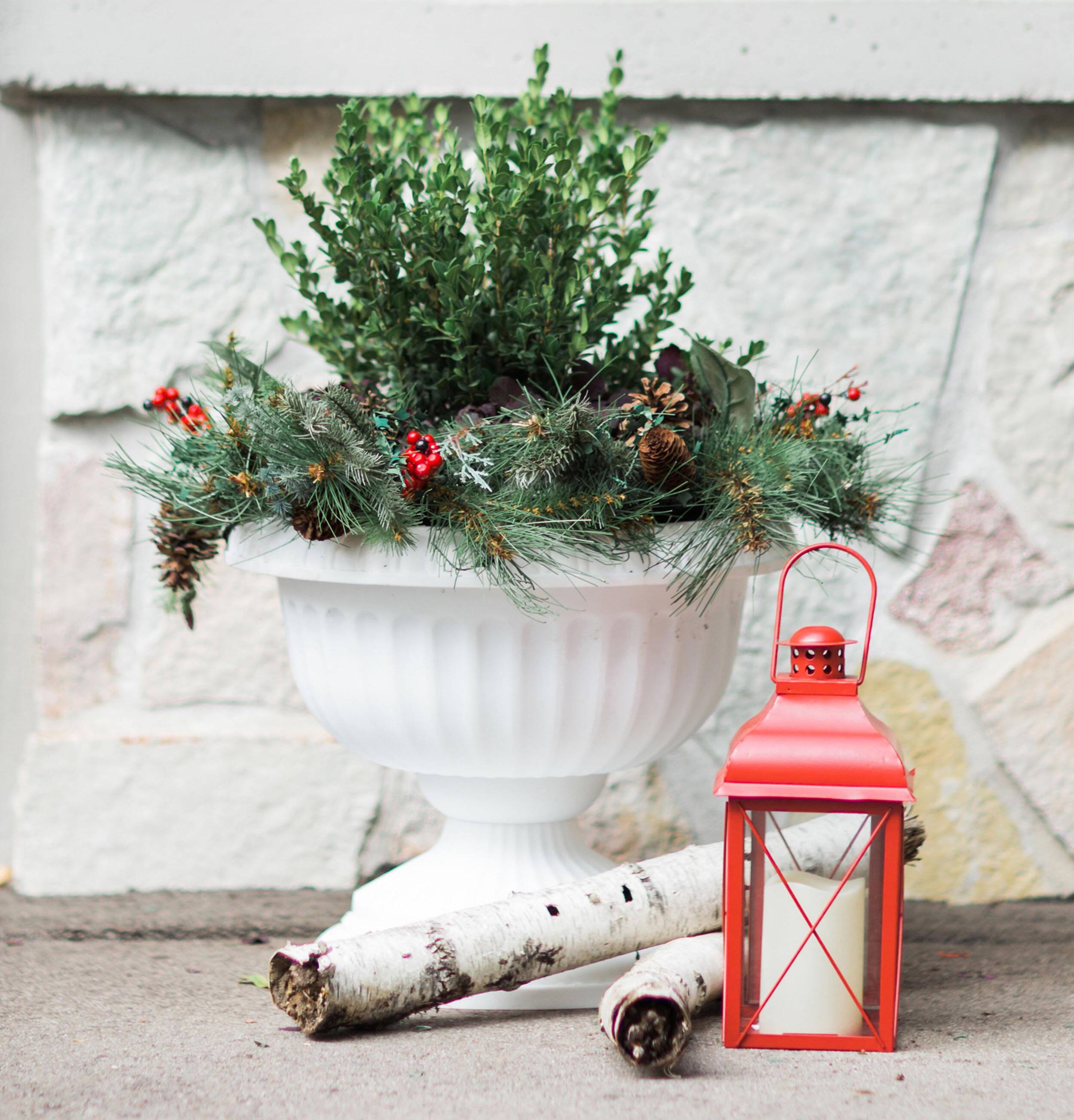 Alt View 4. Bloem - Casper White 18" - Grecian Urn Planter.