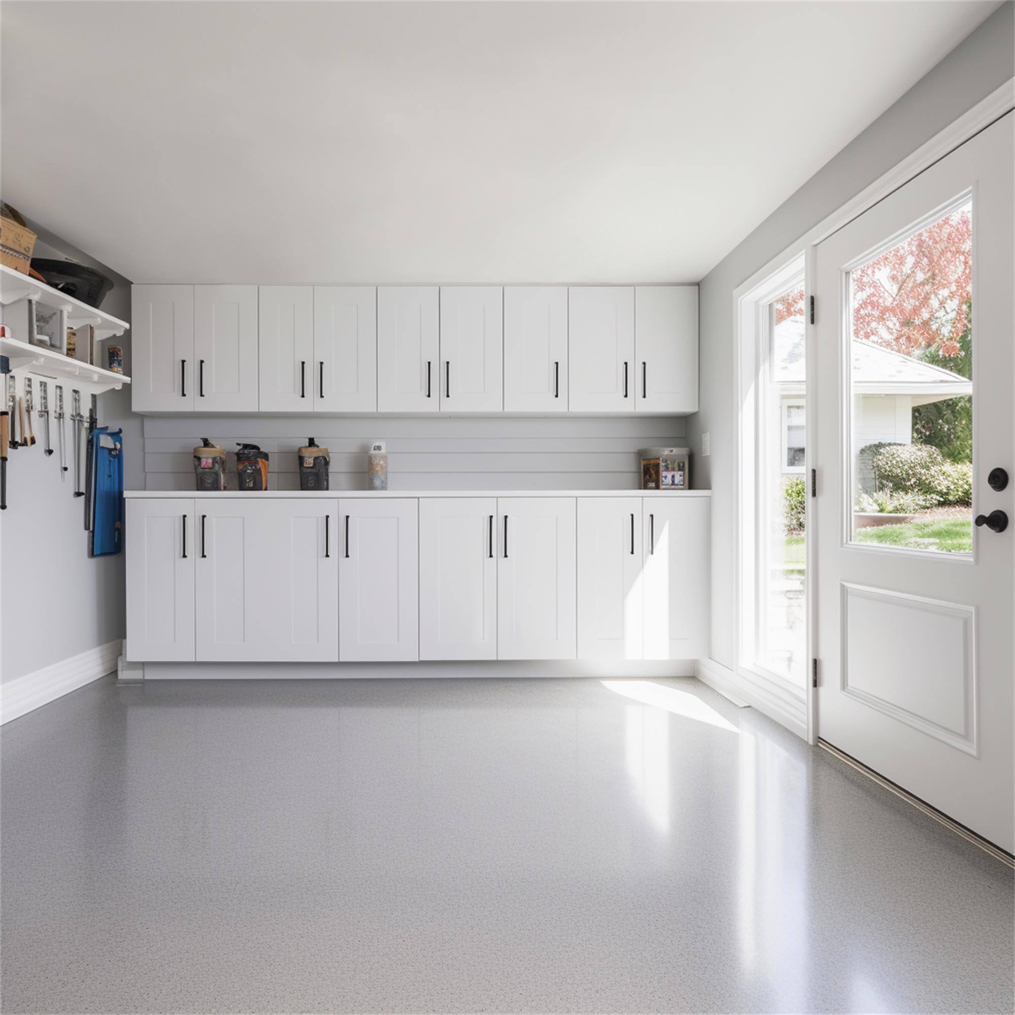 Alt View 5. Boyel Living - White Shaker Wall Cabinet with RTA 15-in L x 12-in W x 30-in H for Kitchen Bathroom Laundry Garage - White.
