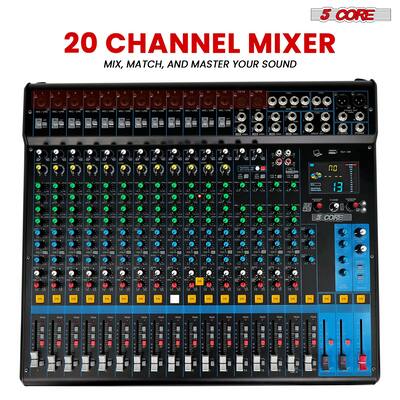5 CORE Audio Mixer 20 Channel DJ Soundboard USB Interface 5 CORE Audio Mixer 20 Channel DJ Soundboard USB Interface