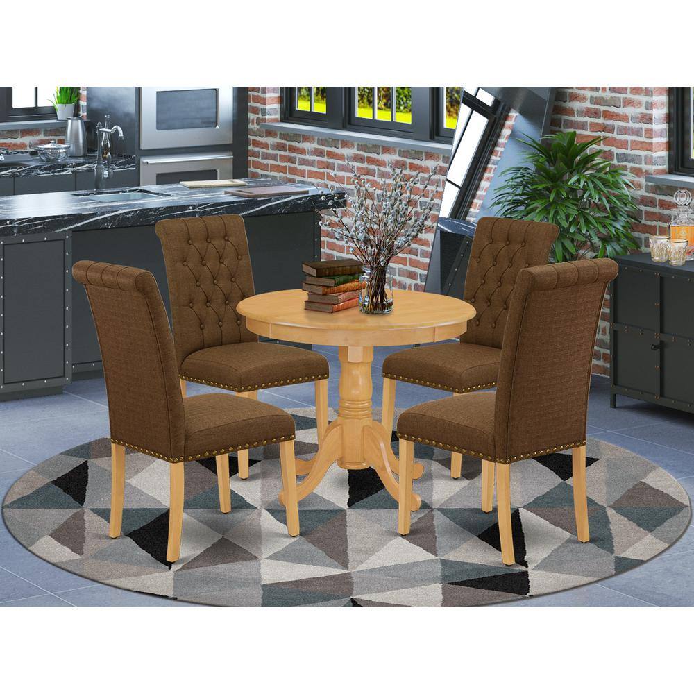 Left. East West Furniture - Dining Room Set Oak - Brown.