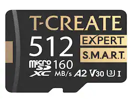 Team Group - TEAMGROUP 512GB T-Create Expert microSDXC UHS-I U3 V30 4K Card with Adapter, S.M.A.R.T Monitored, Up to 160MB/s