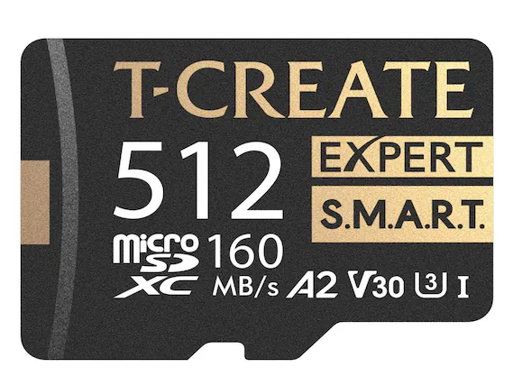 T-CREATE
512 GB
EXPERT
S.M.A.R.T.
microSDXC
160 MB/s
A2
V30
I