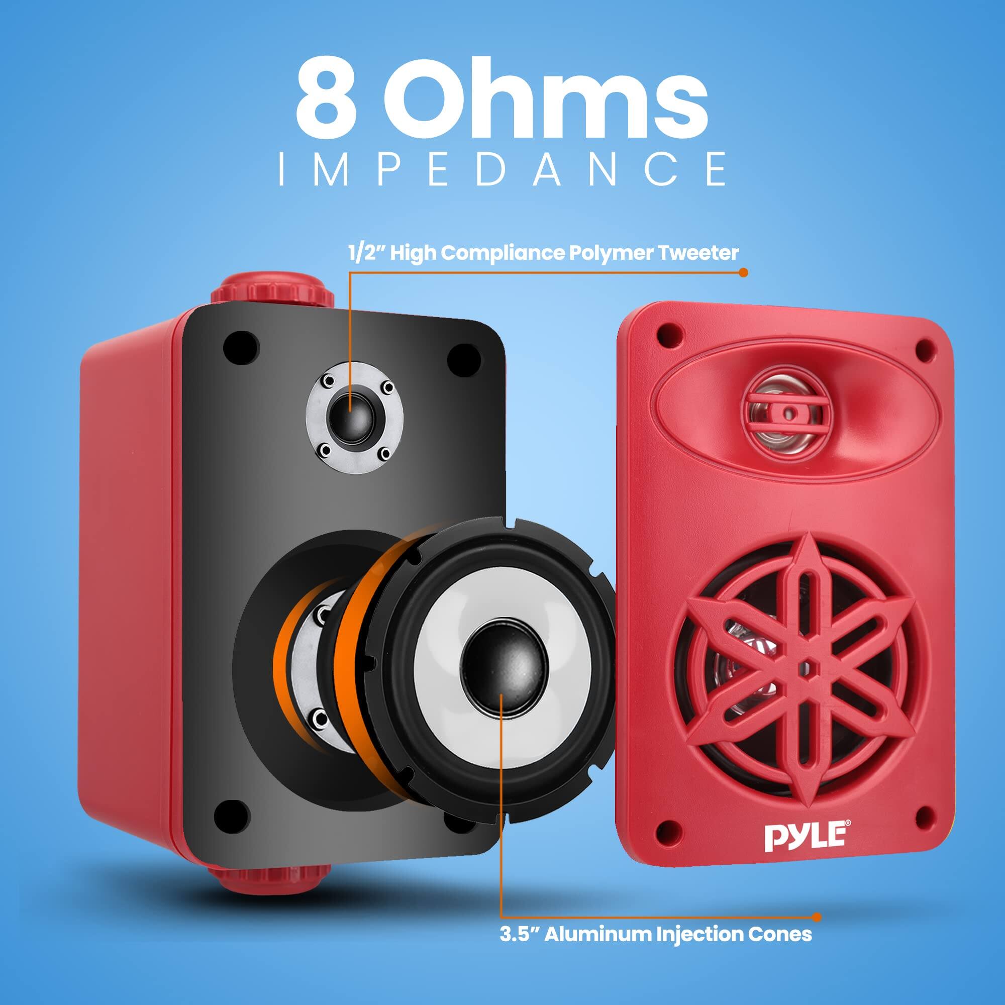 8 Ohms IMPEDANCE  
1/2" High Compliance Polymer Tweeter  
3.5" Aluminum Injection Cones
