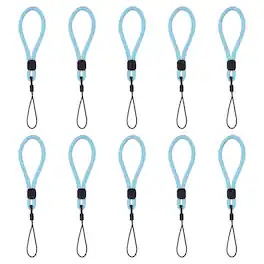 Unique Bargains - 10pcs Phone Lanyards Finger Strap, Short Anti-loss Hanging Rope for Phone, Key, Flashlight, USB Badge - Blue