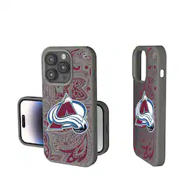 Keyscaper - NHL - Colorado Avalanche Paisley Soft Touch iPhone Case - 14 - Gray