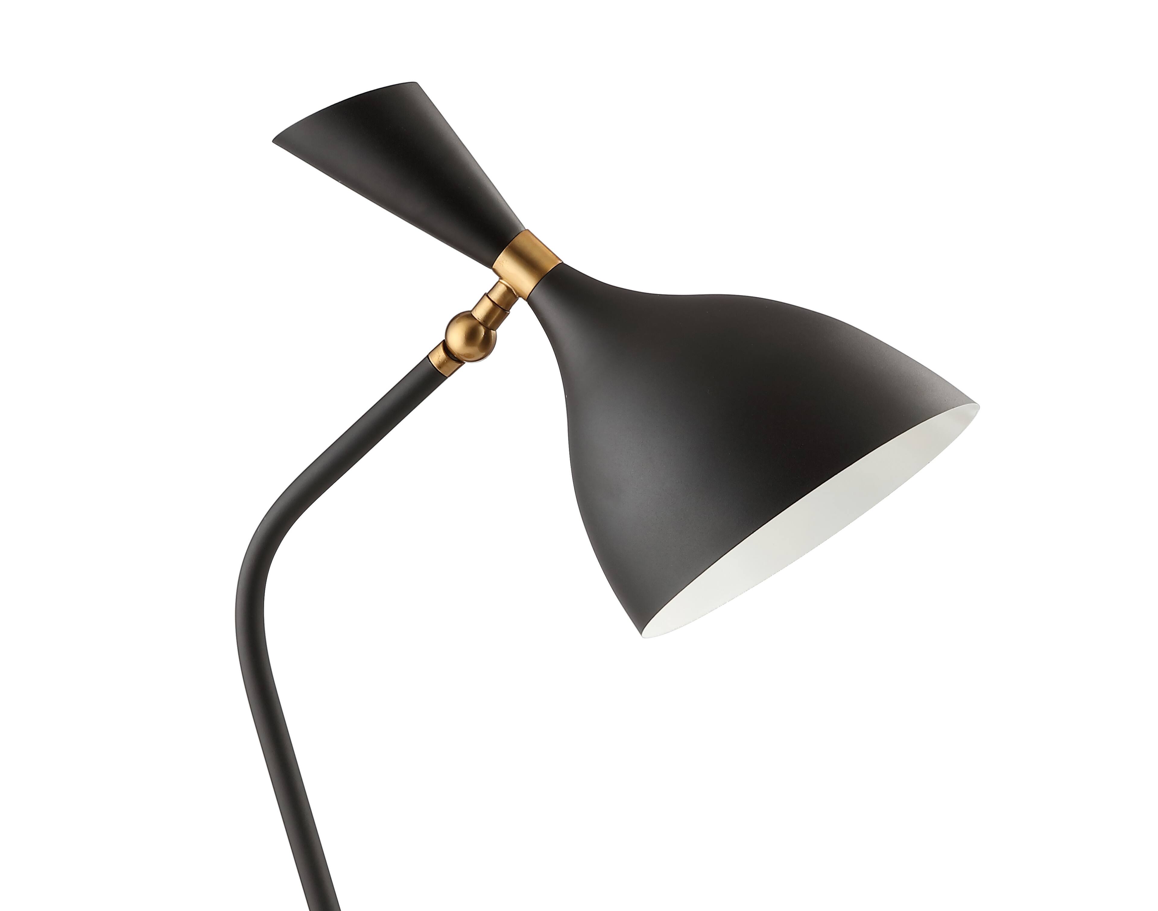 Alt View 6. Jonathan Y - Albert 21.5" Iron Retro Mid-Century LED Table Lamp, Black/Gold - Black/Brass Gold.