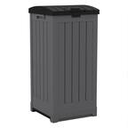 Front. Suncast - Suncast Trash Hideaway 39 Gallon Outdoor Trash Can Patio Waste Bin, Peppercorn - Peppercorn.
