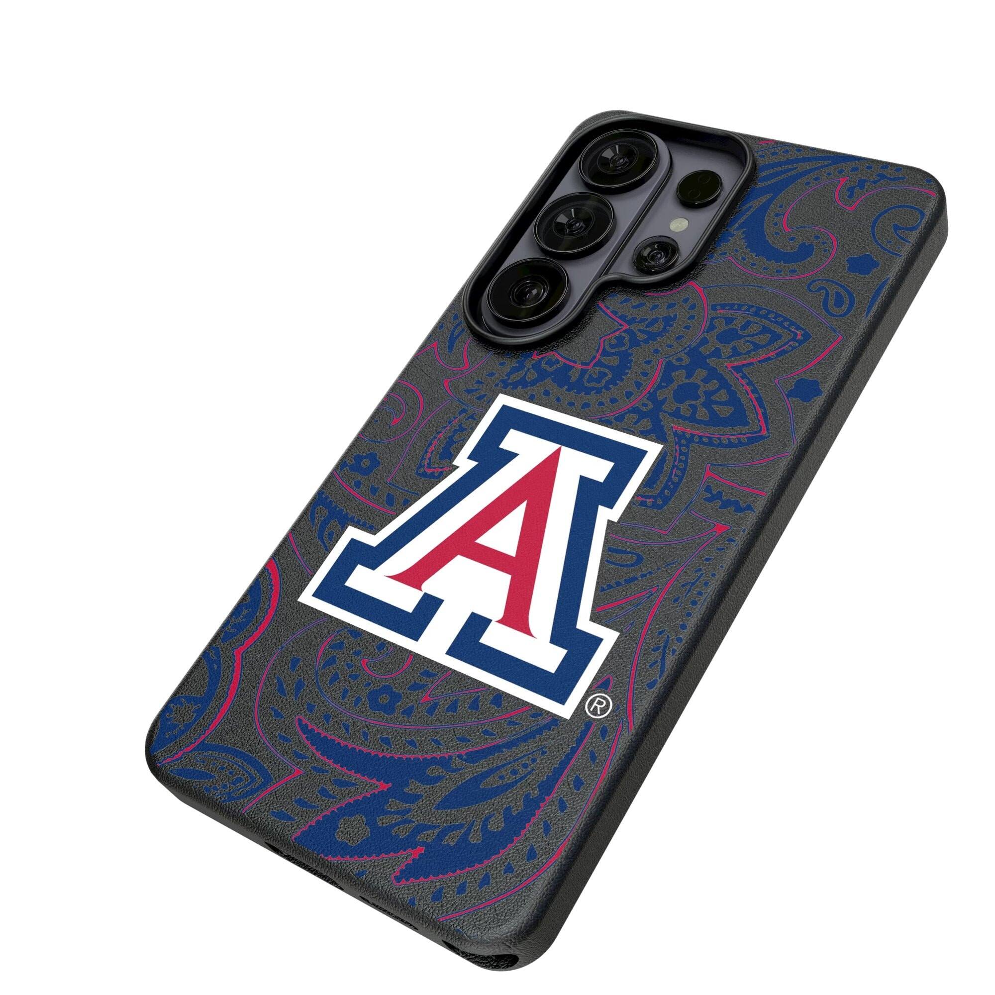 Alt View 1. Keyscaper - Arizona Wildcats Paisley Galaxy Magnetic Bump Case - S25 - Black.