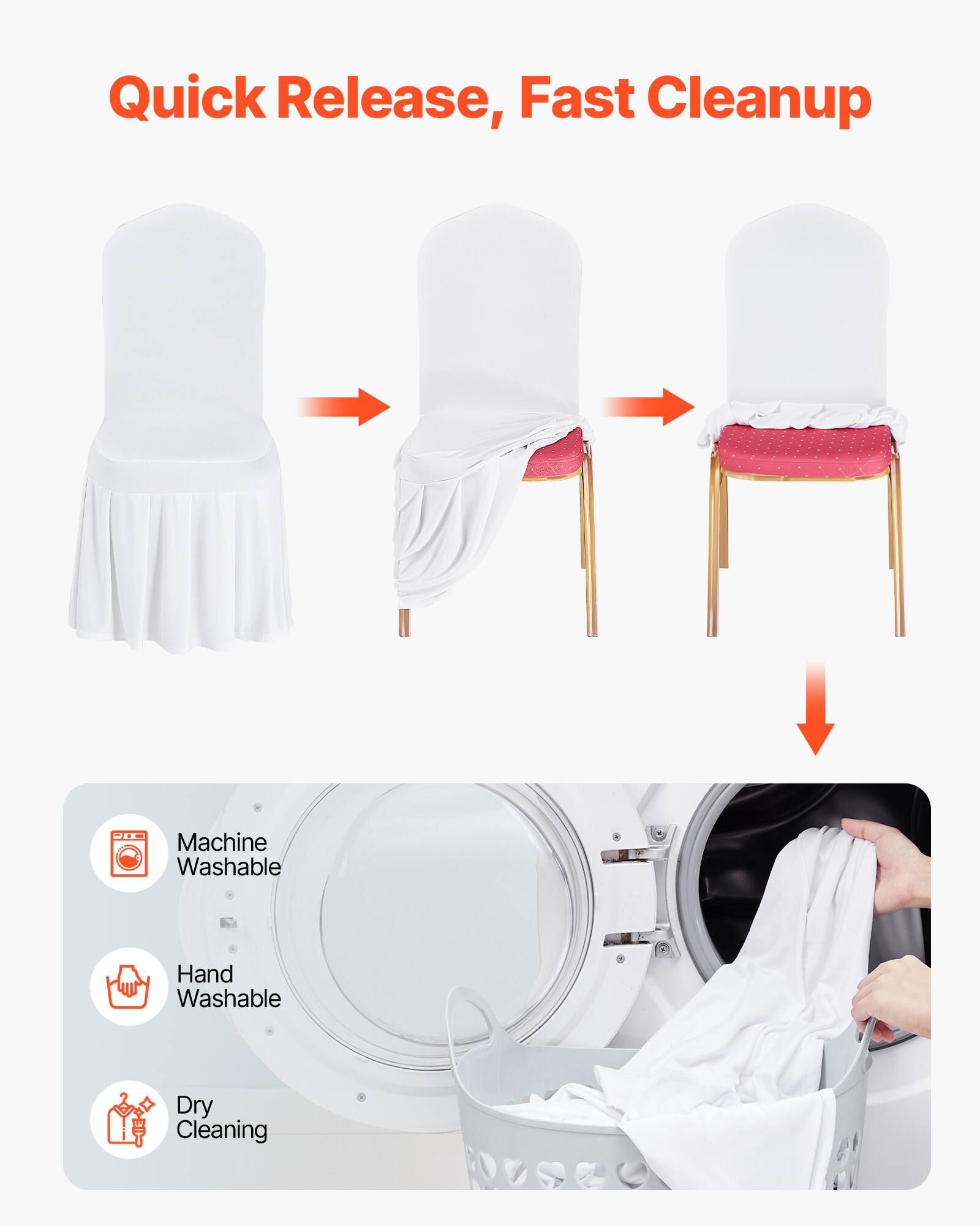 Quick Release, Fast Cleanup

Machine Washable  
Hand Washable  
Dry Cleaning