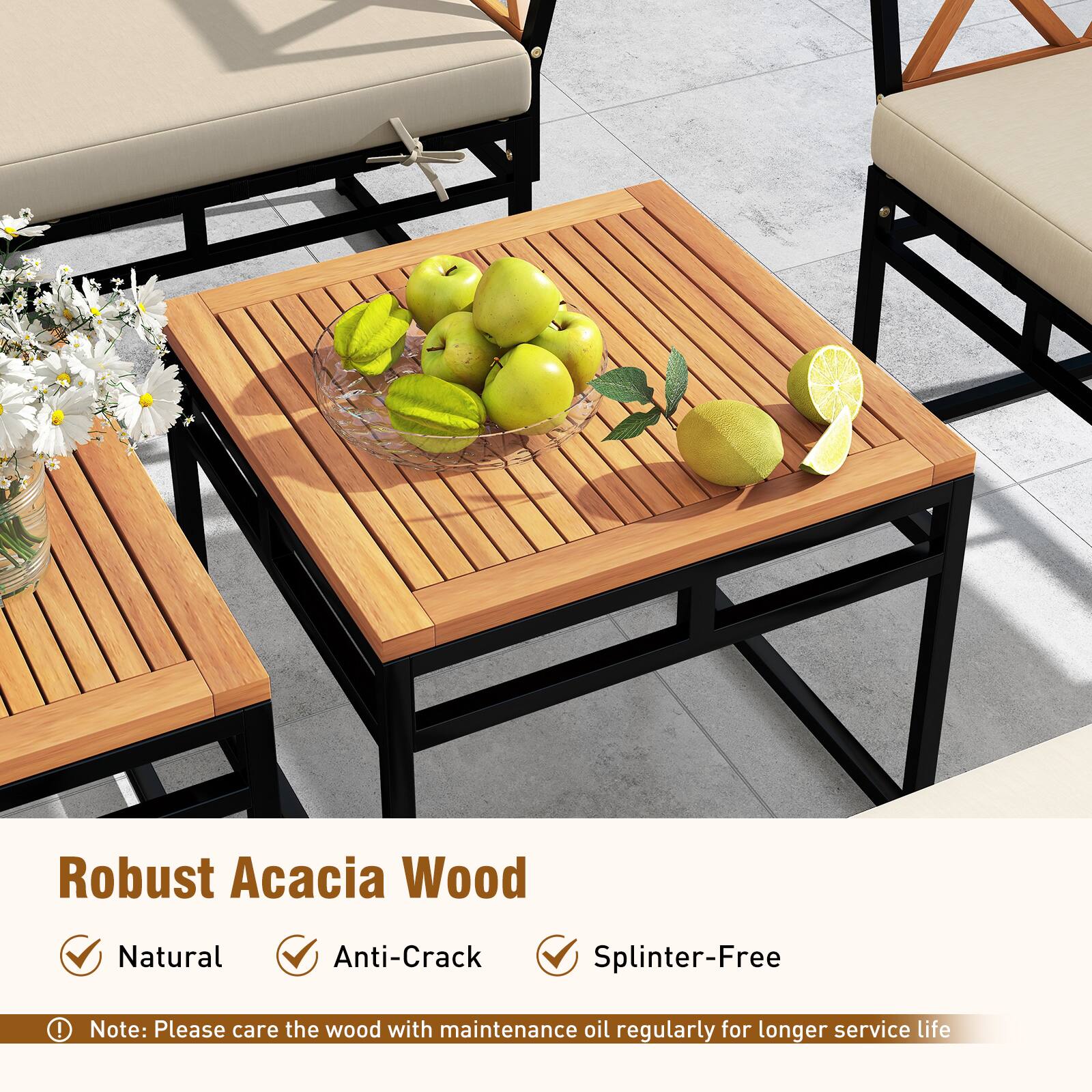 Robust Acacia Wood Natural Anti-Crack Splinter-Free

Note: Please care the wood with maintenance oil regularly for longer service life