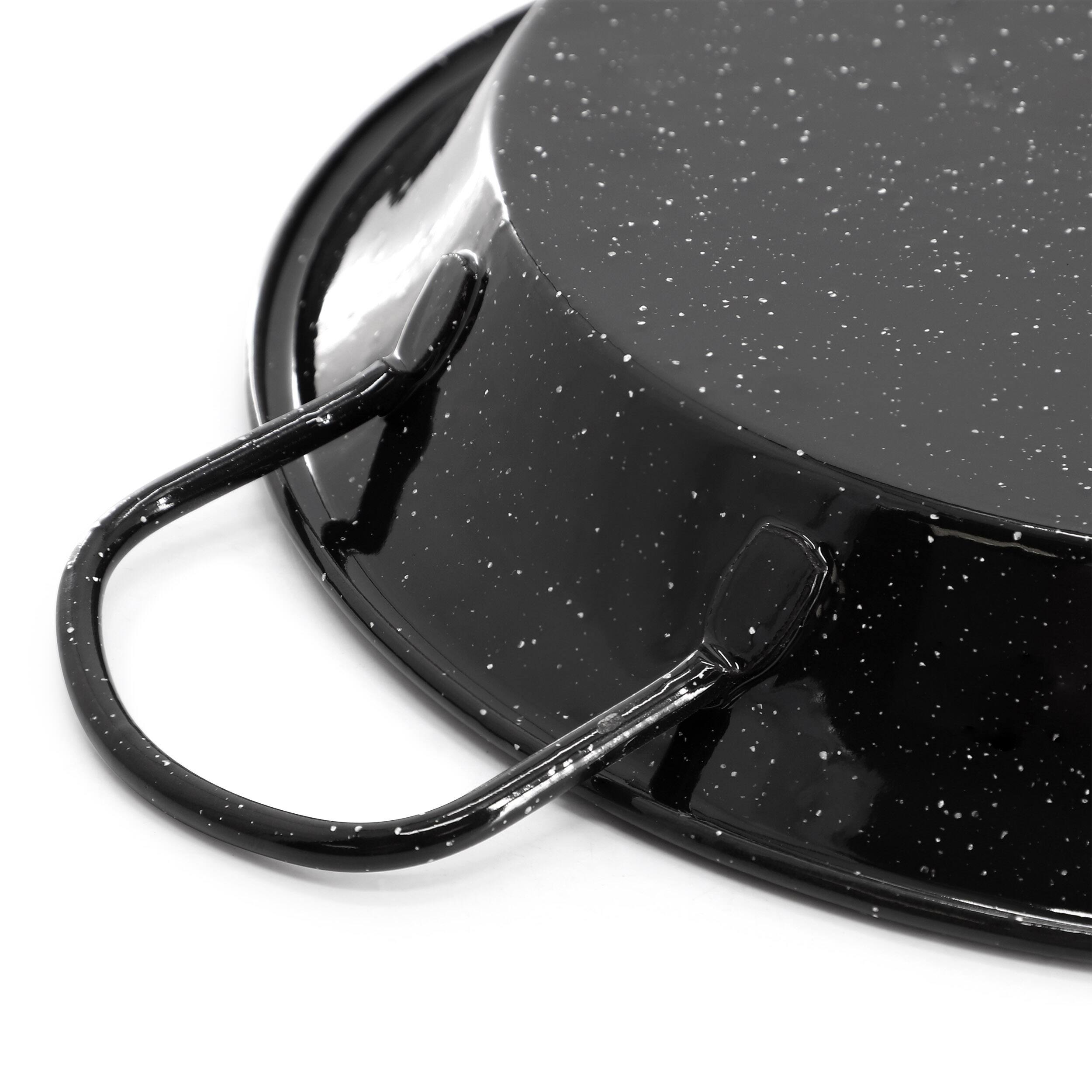 Alt View 3. Oster - Oster Castillo 15 Inch Enameled Steel Paella Pan in Speckled Black - Black.
