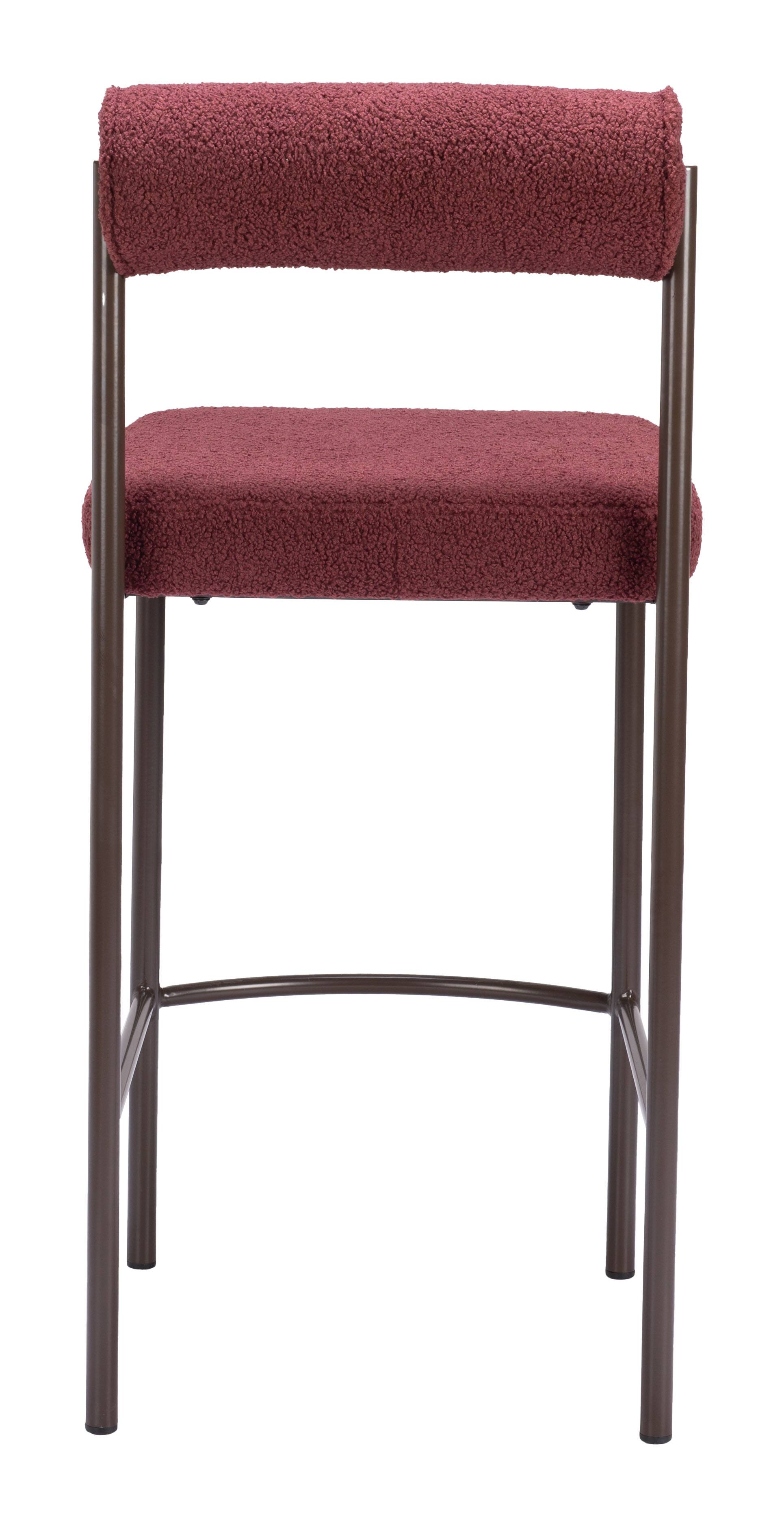 Alt View 2. Hivvago - Livorno Counter Stool (Set of 2) Red & Bronze - Red & Bronze.
