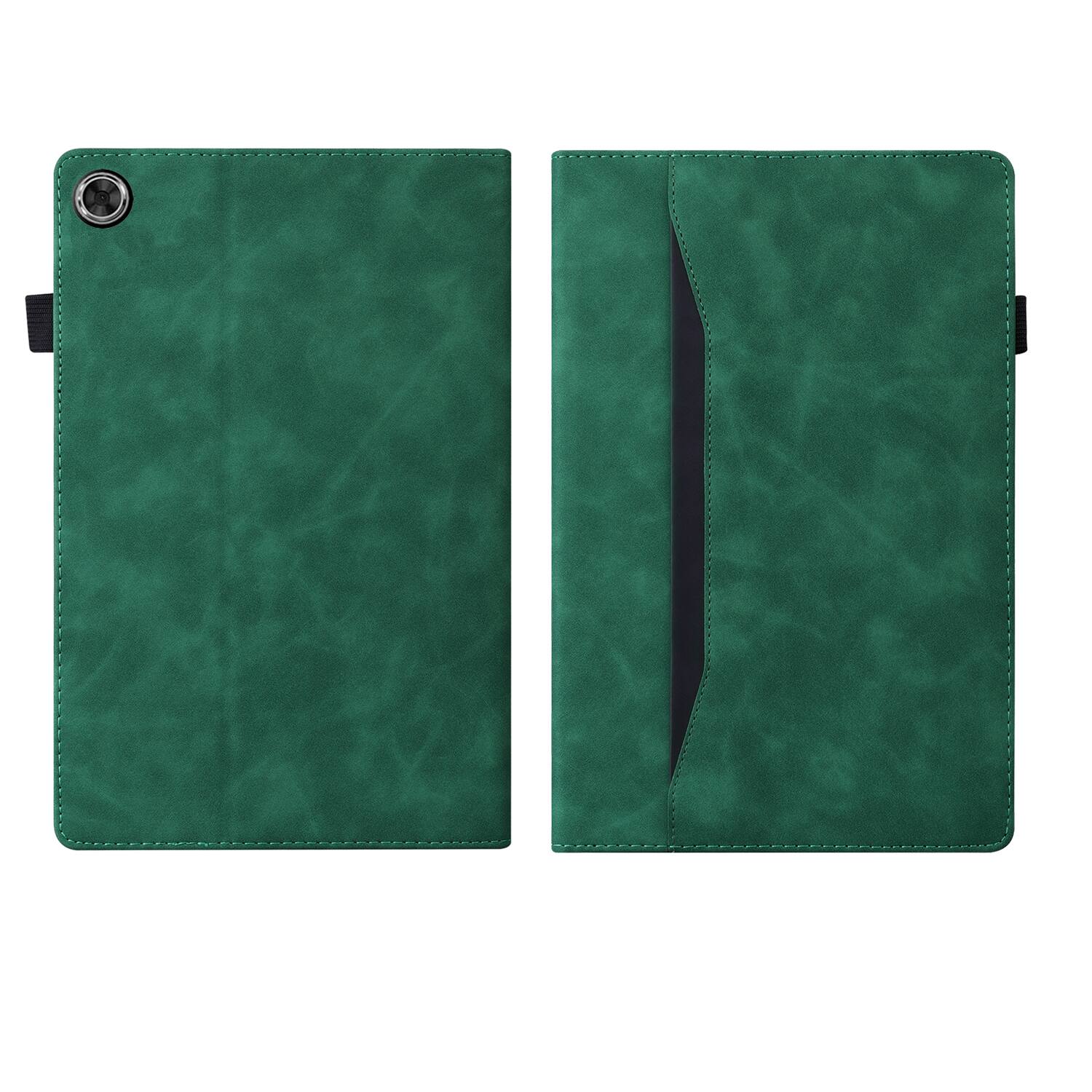 Left. Dteck - for Samsung Galaxy Tab A1+/A9+ 11 inch Case, PU Leather Folio Stand Cover with Credit Card Slots - Green.