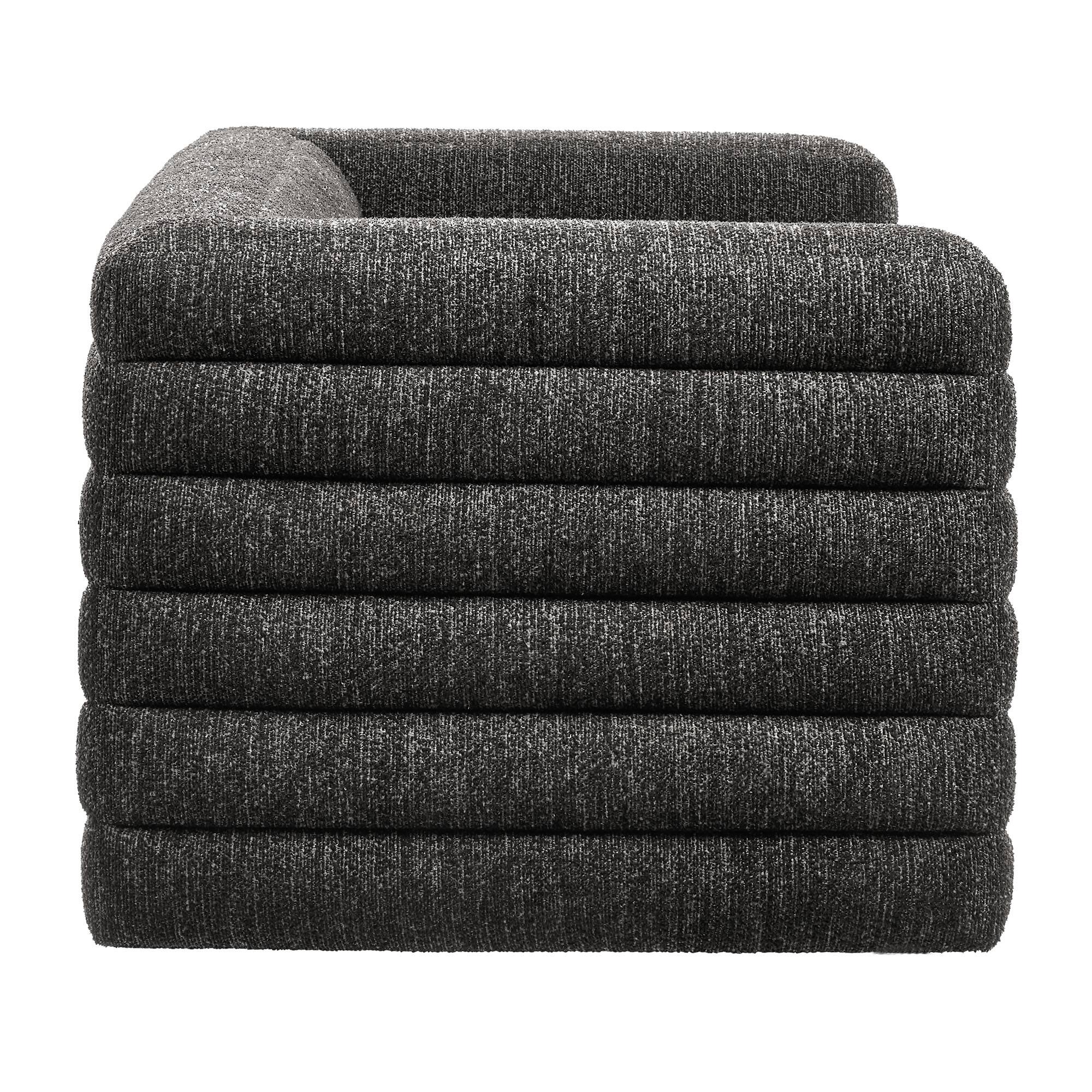Back. Modway - Relle Channel Tufted Boucle Upholstered Loveseat by Modway - Charcoal.