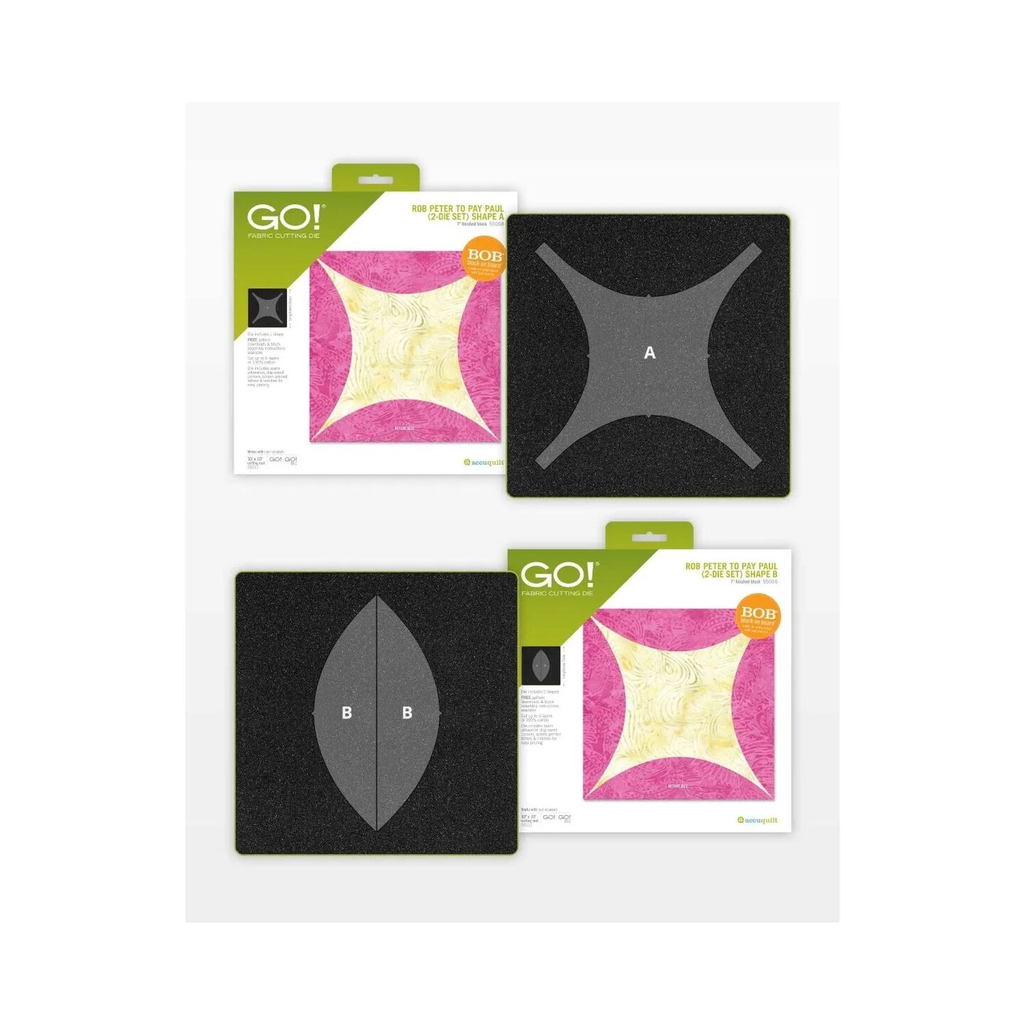 AccuQuilt - GO! Fabric Cutting Dies; Rob Peter to Pay Paul (2 Die Set) - Multicolor