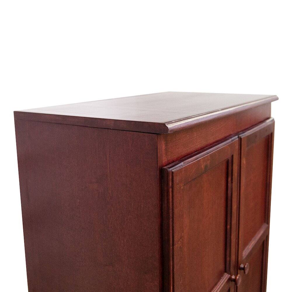Alt View 1. Concepts in Wood - Multi use Storage Cabinet 5 Shelves Cherry Finish - Red.
