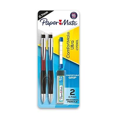 0.7mm Paper Mate ComfortMate Ultra 2Pencil + 2 Comfortable Grip Mechanical Pencils