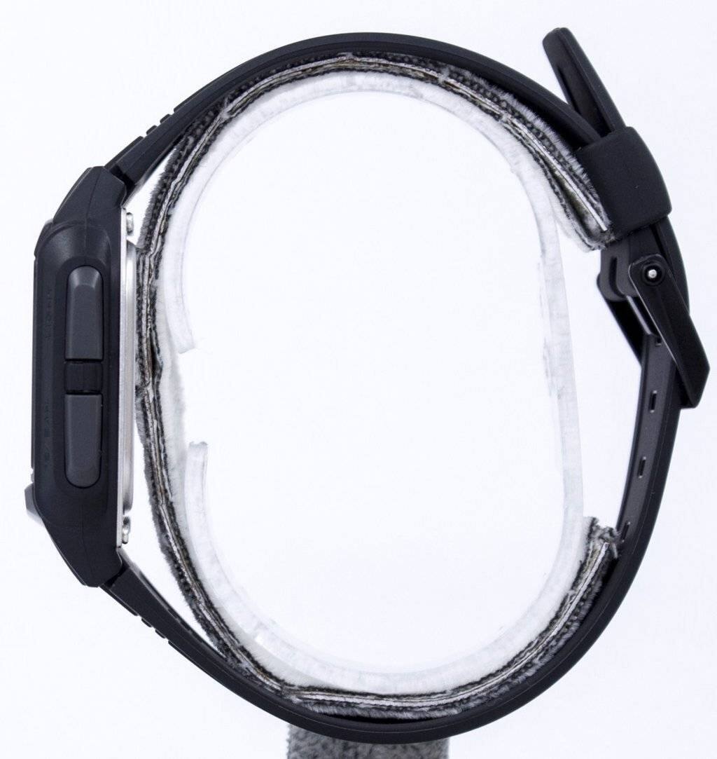 Left. Casio - Illuminator Multi-lingual Databank Dual Time Digital DB-36-1AV DB36-1AV Men's Watch - Black.