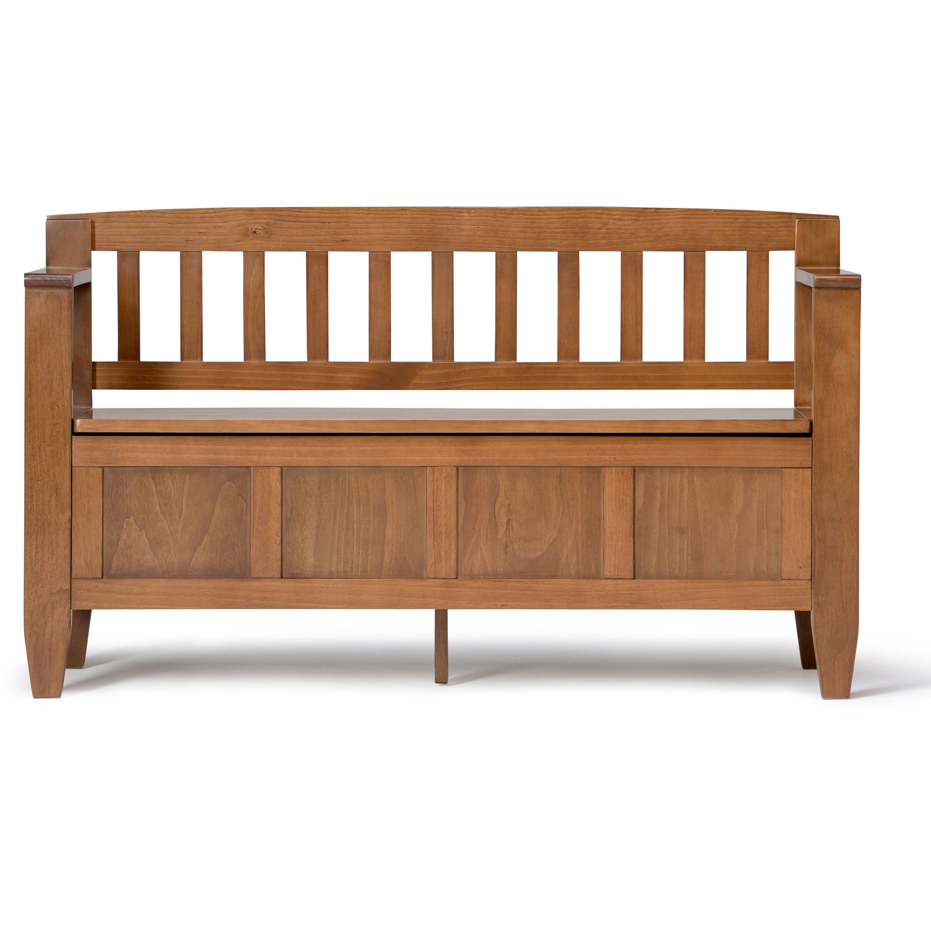 Alt View 11. Simpli Home - Brooklyn Entryway Storage Bench - Medium Saddle Brown.