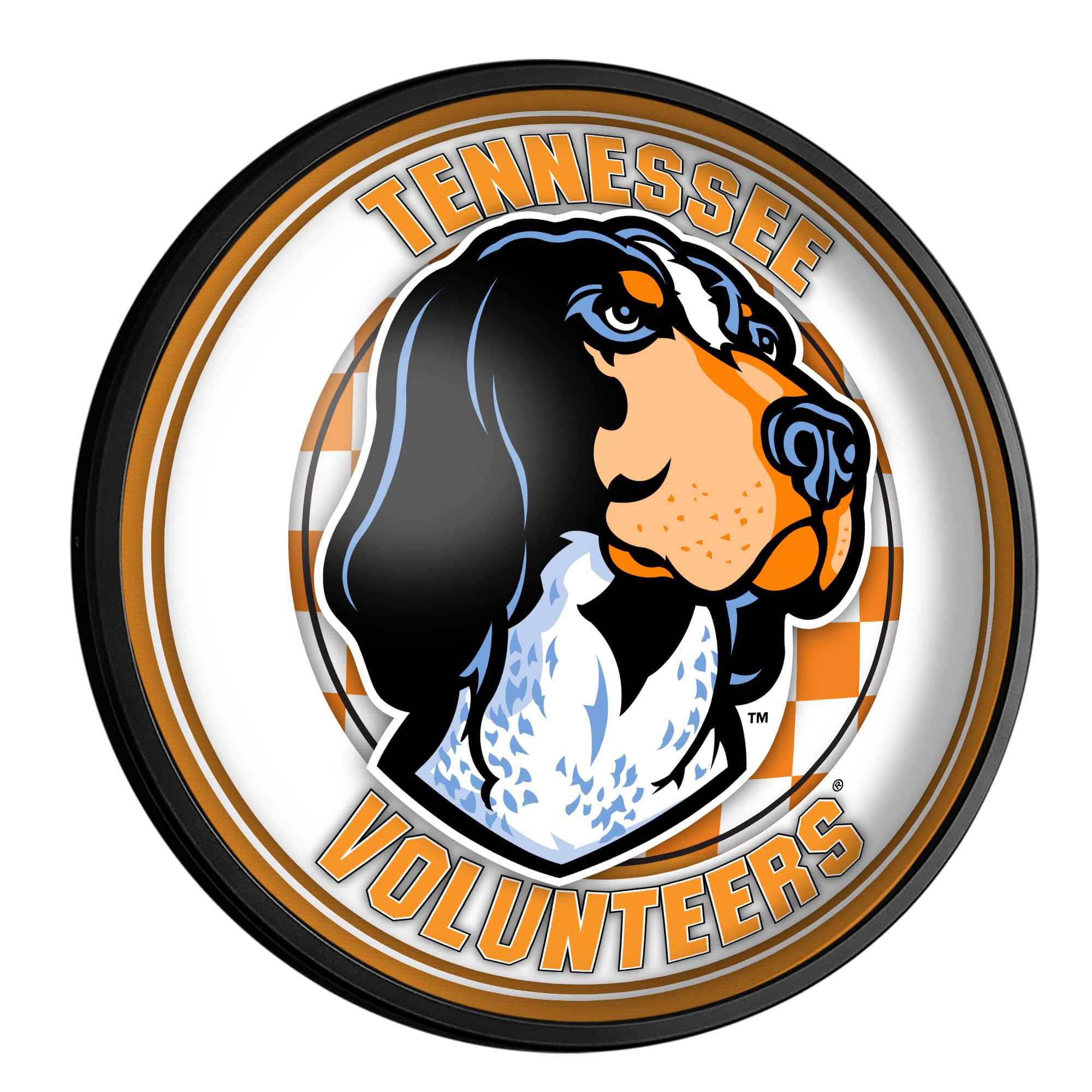 The Fan-Brand - Tennessee Volunteers Mascot 18'' Round Slimline Illuminated Wall Sign - Multicolor