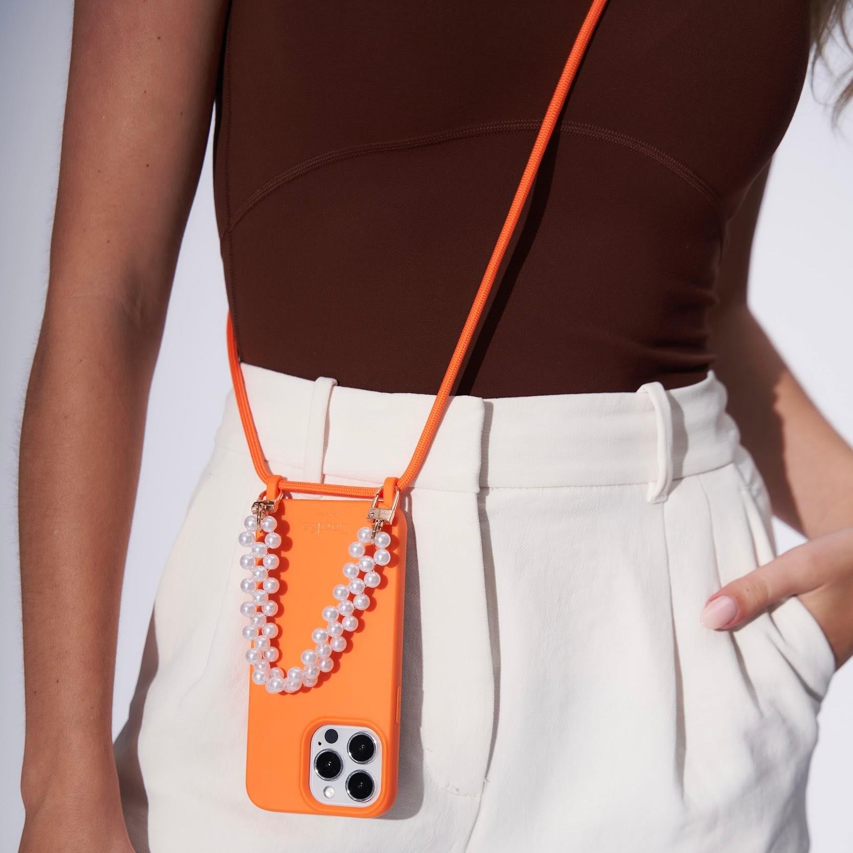 Angle. Cordée Cases - Miami Phone Strap Set - Orange.