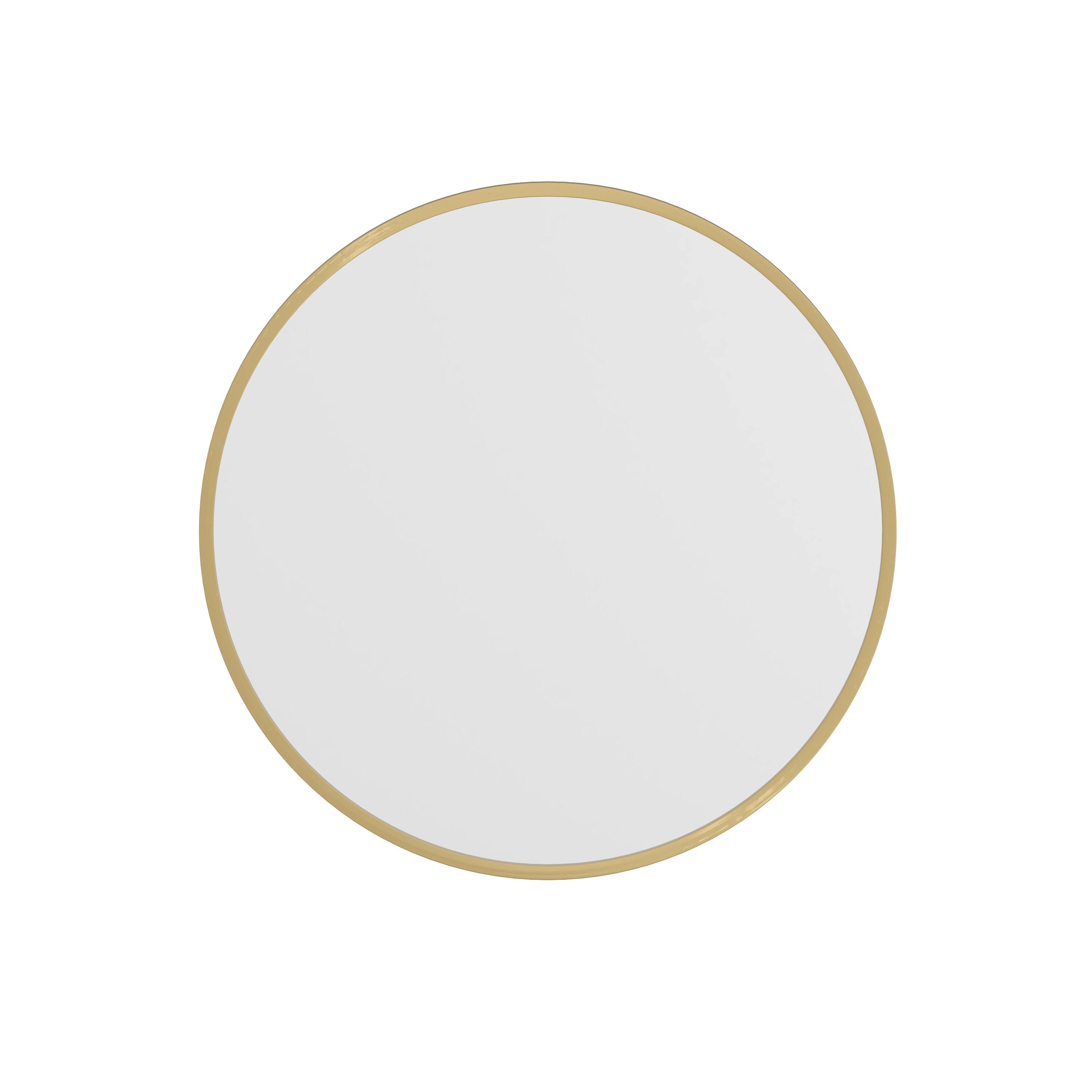 Alt View 9. Emma + Oliver - Mersin Wall Mounted Mirror with Iron Frame, Silver Backing and Shatterproof Glass for Entryways, Bathrooms and More - Gold.