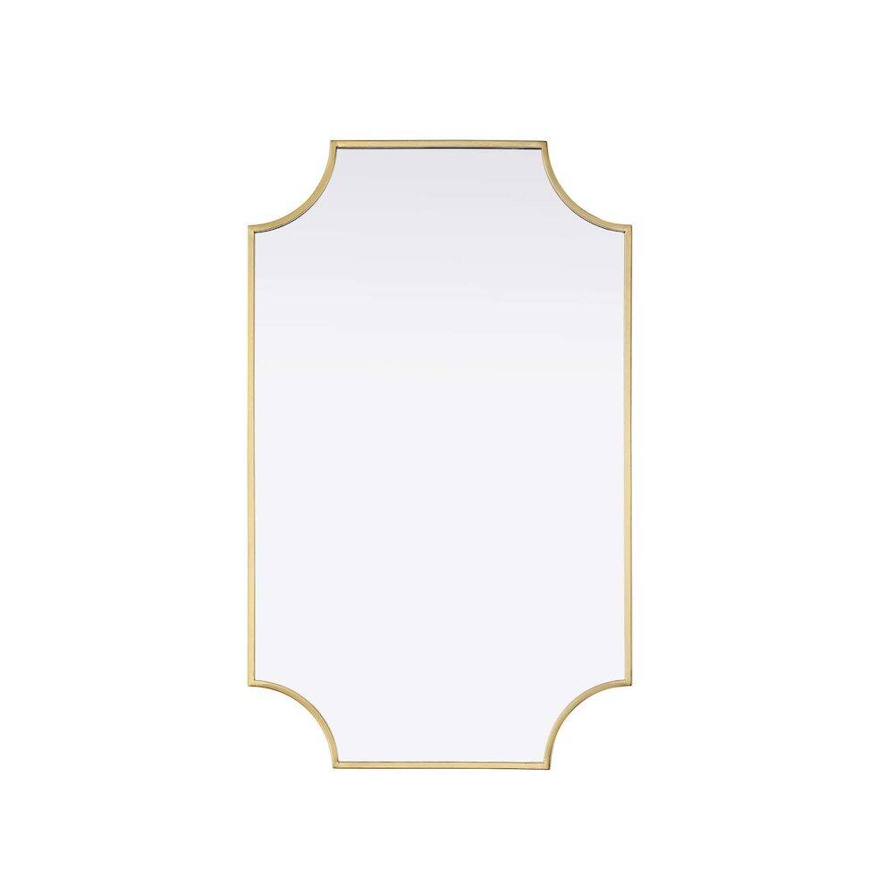 Alt View 3. Elegant Kitchen and Bath - Notched Metal Mirror 22x36 inch in Brass - Brass.