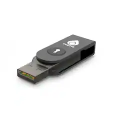 Front. THETIS - Thetis Pro-A FIDO2 Security Key – Passwordless MFA, USB-A/NFC, 360° Rotating Metal Cover - Black.