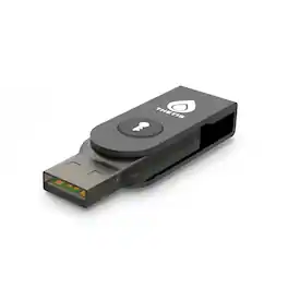 THETIS - Pro-A FIDO2 Security Key – Passwordless MFA, USB-A/NFC, 360° Rotating Metal Cover - Black