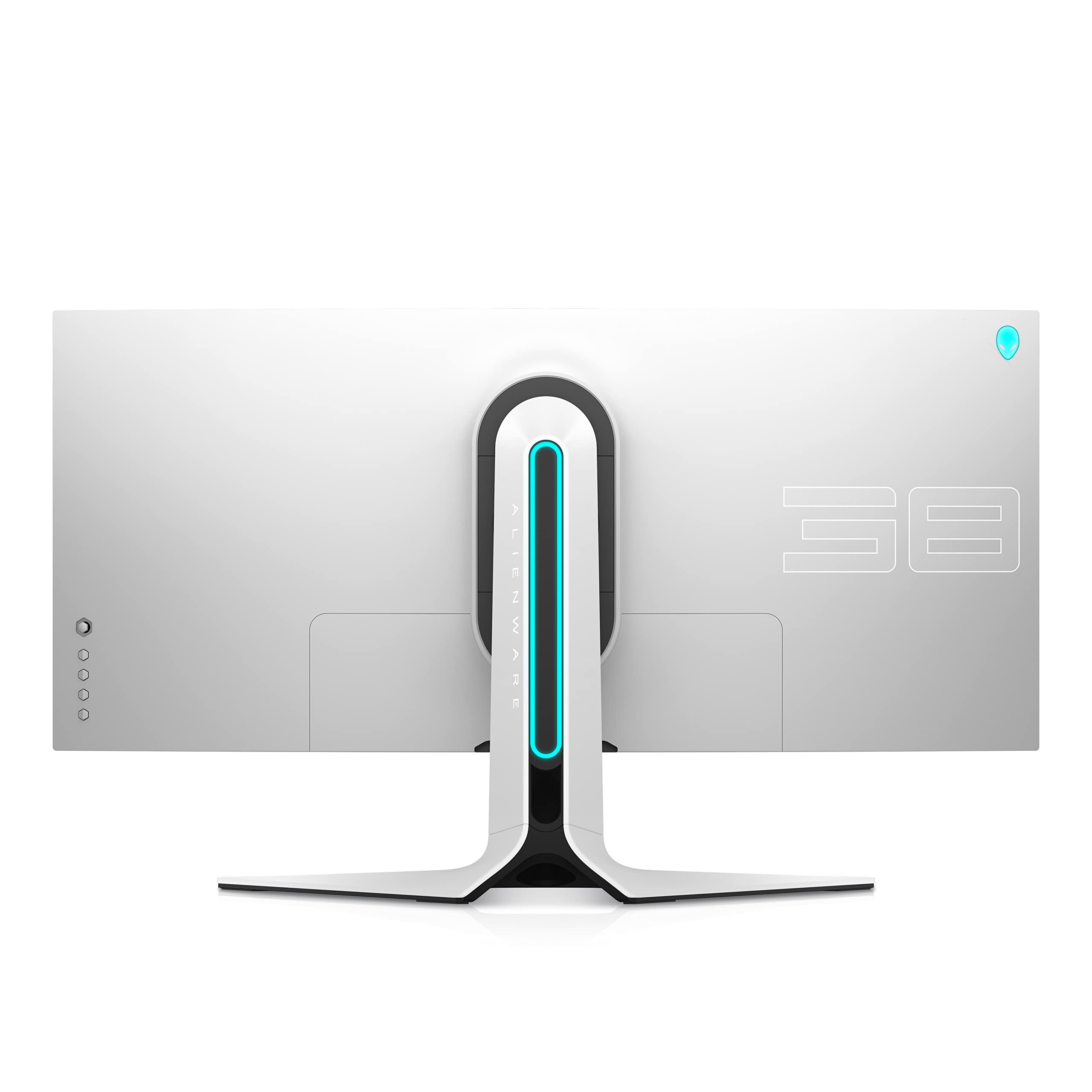 Back. Alienware - Alienware Ultrawide Curved Gaming Monitor - 38-Inch WQHD Display, White - AW3821DW - White.