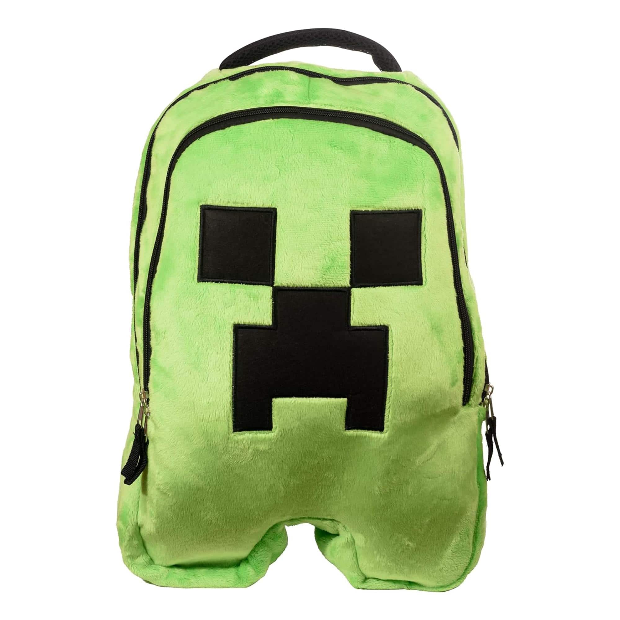 Minecraft - Creeper 16 Inch Plush Kids Backpack - Green