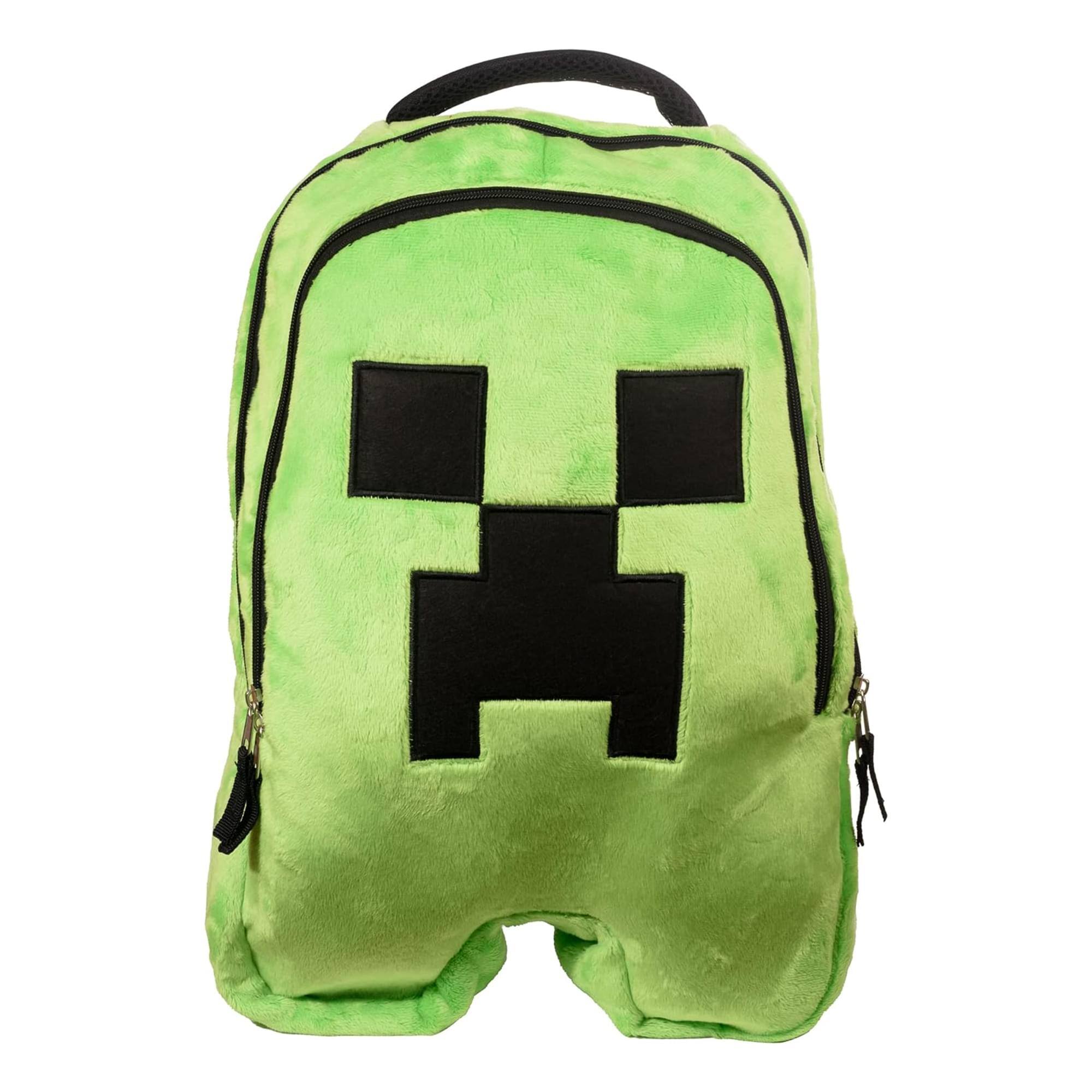 Front. Minecraft - Minecraft Creeper 16 Inch Plush Kids Backpack - Green.