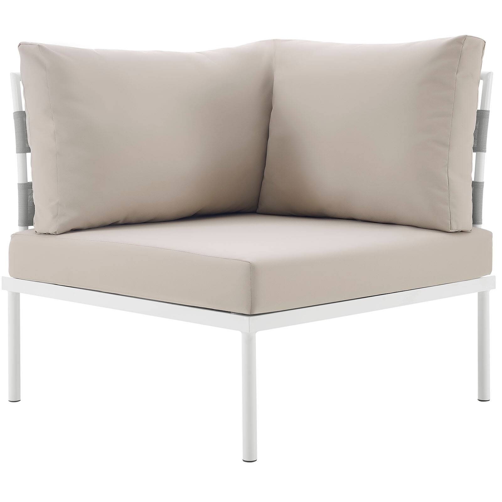Left. Modway - Harmony Outdoor Patio Aluminum Corner Sofa by Modway - White Beige.