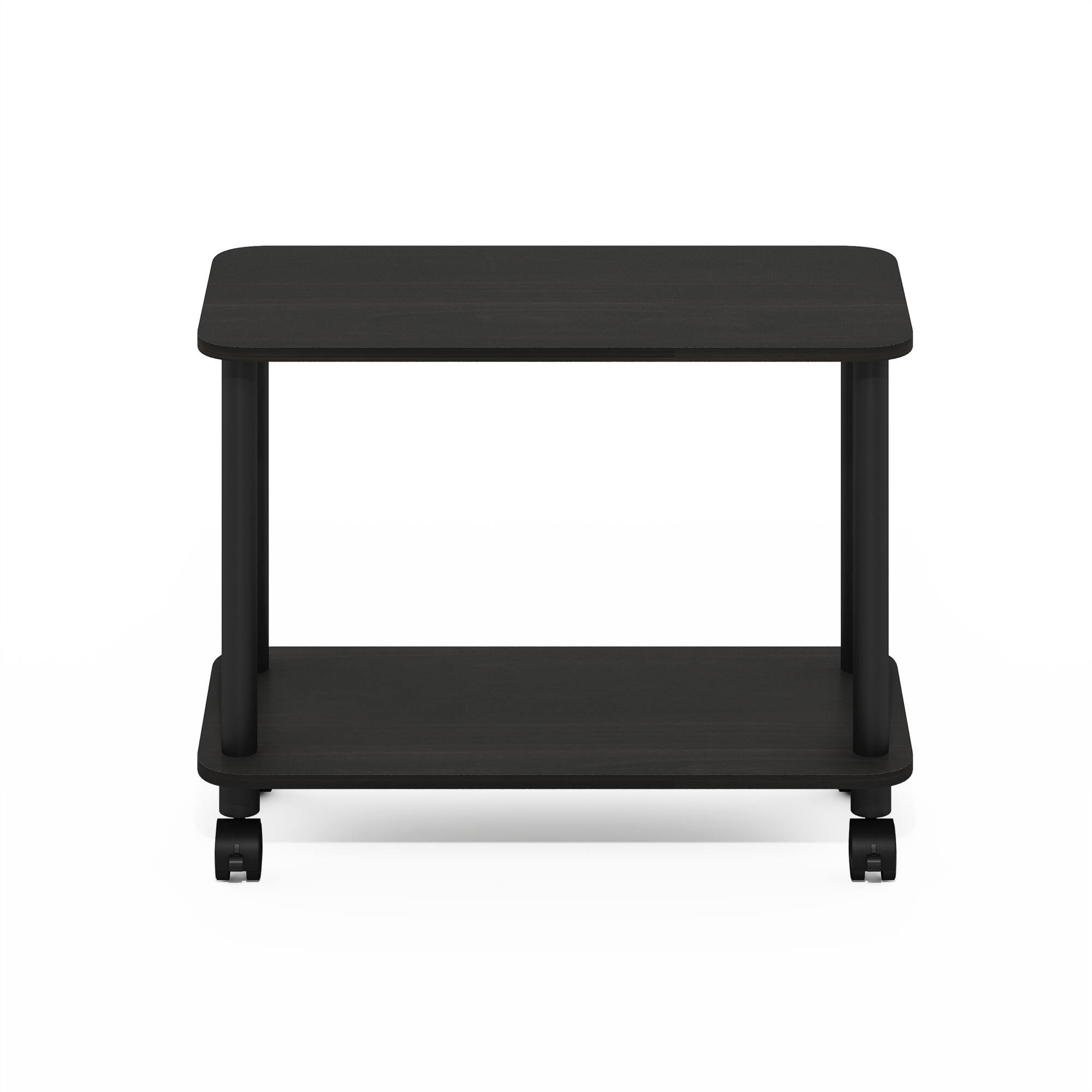 Alt View 6. Furinno - TURN-N-TUBE Night Stand, 2-Tier Rectangle Nightstand, Corner Side Table, End Table with Open Shelf, Toolless Assembly - Espresso/Black.