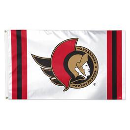 WinCraft - Ottawa Senators 3' x 5' Vertical Stripe Deluxe Single-Sided Flag - White