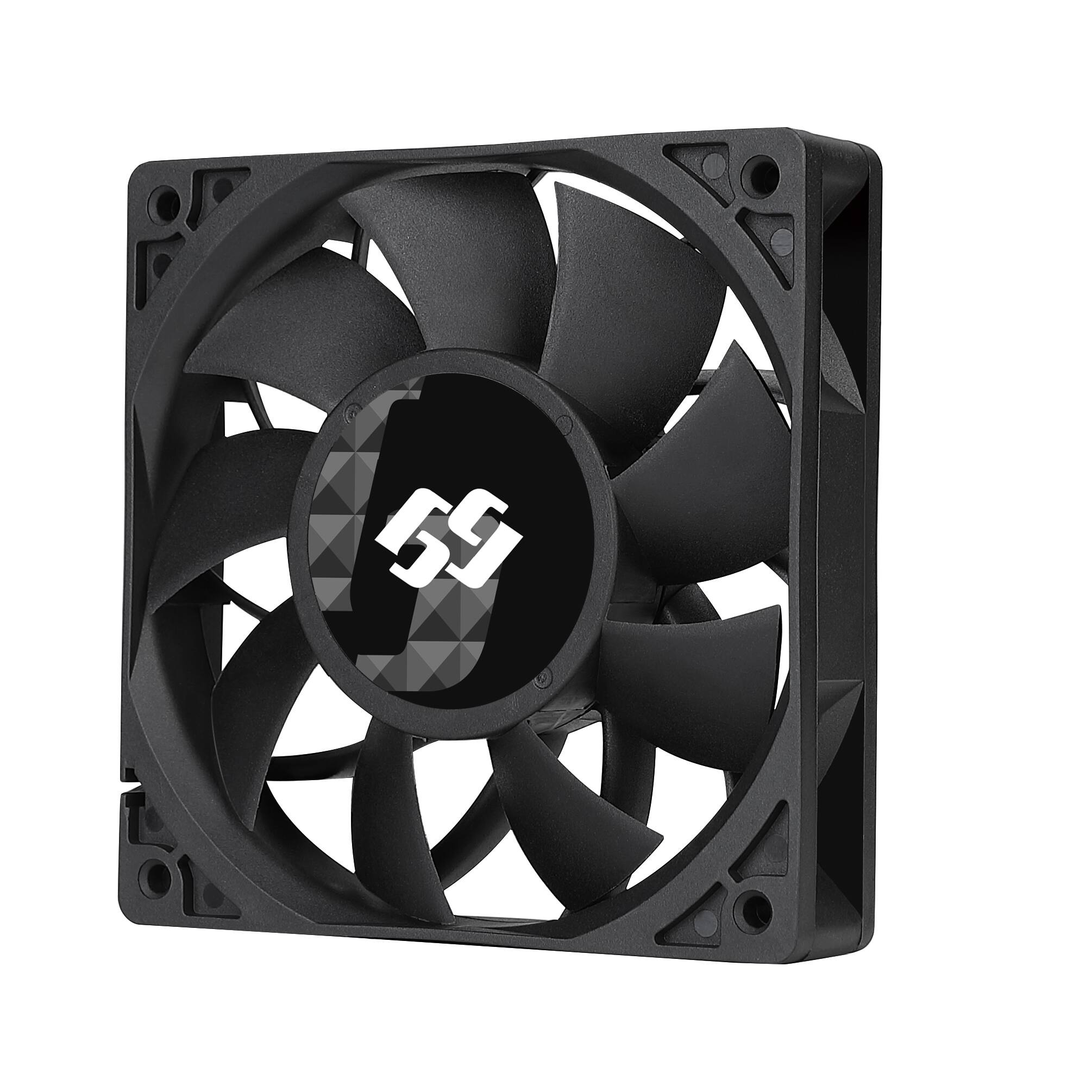 Angle. Bluegears - b-BlasterPWM 120mm 2Ball PWM High Speed Fan ranging 1000 to 5000 RPM with 203 CFM. UL, CE, FCC, RoHS, Reach Certified Hi - Black.